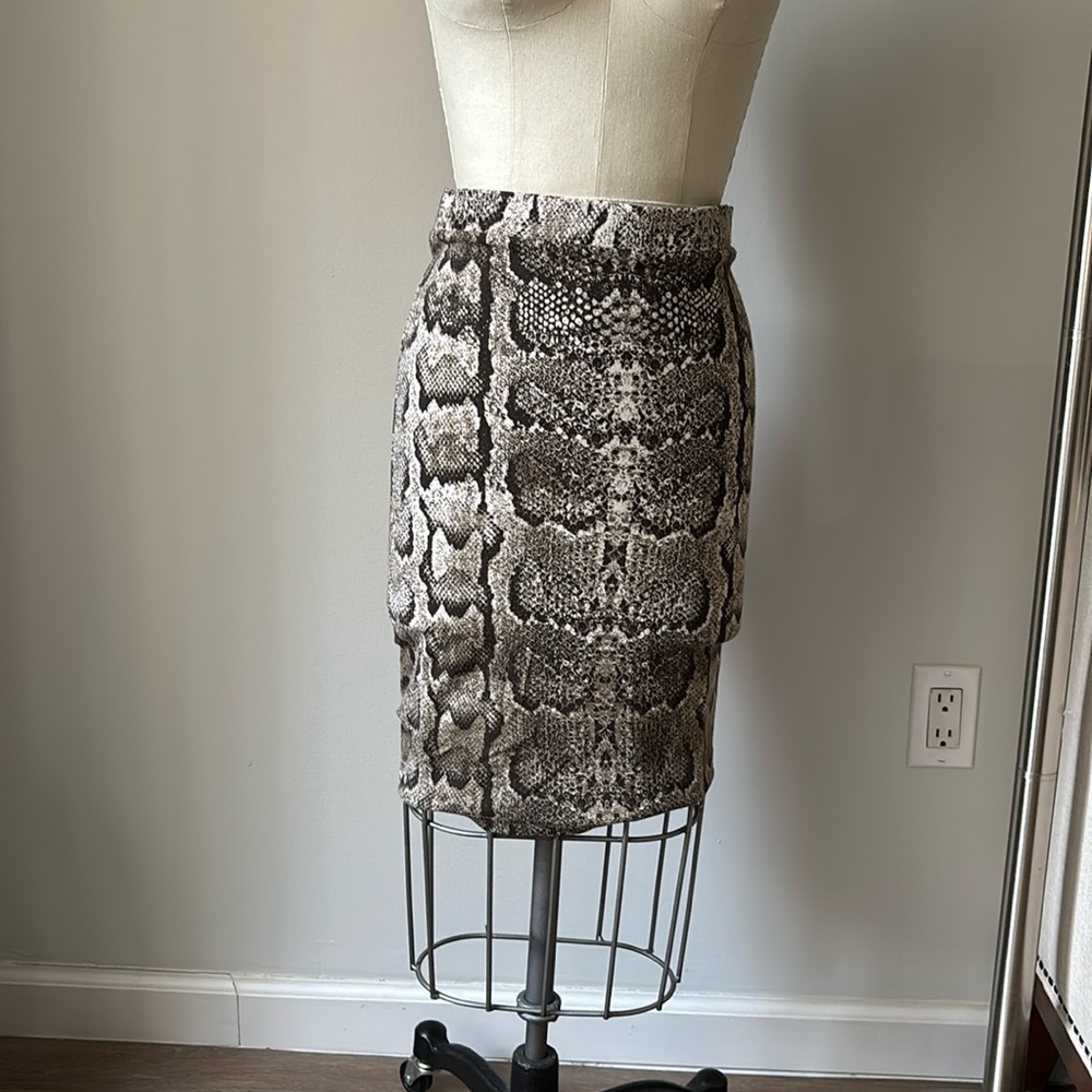 H&M Snakeskin Print Pencil Skirt